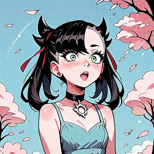 Marnie Wide-Eyed Blush Comic Portrait