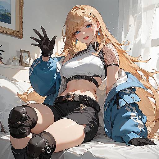 BaelzCasual Smiling Wave in Casual Outfit