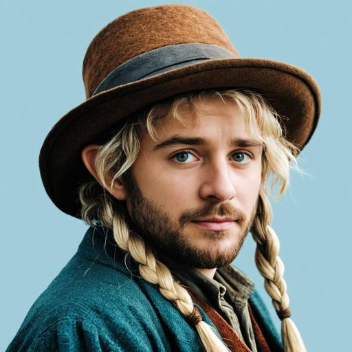 Young Man with Braided Hair and Brown Hat