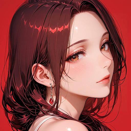 Portrait of a Mature Woman in Red