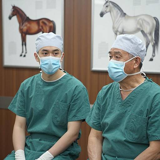 Portrait of Two Surgeons in Scrubs