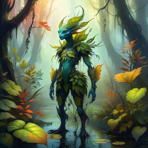 Enchanting Plant Creature in Mystical Swamp