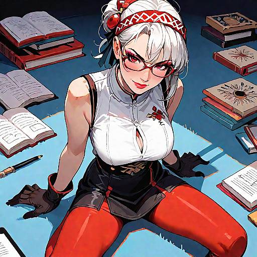 Smirking Anime Girl From Above