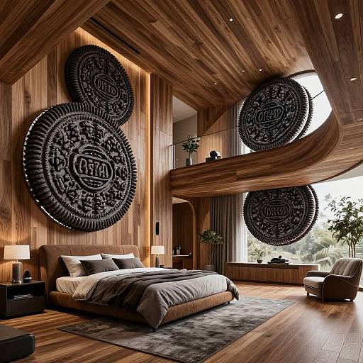 Futuristic Oreo Wooden Master Bedroom