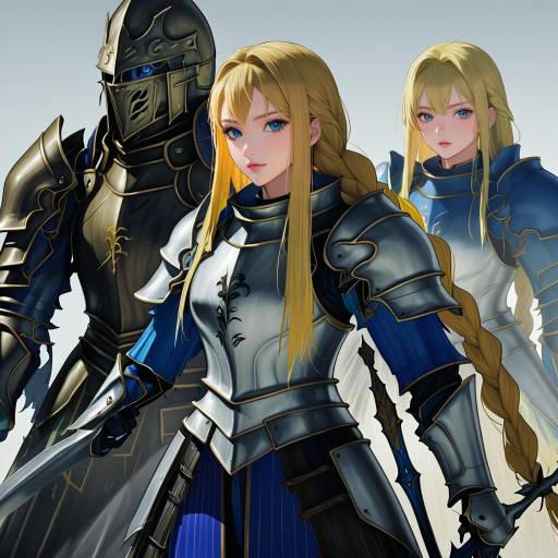 Illustration of Agrias oaks, final fantasy in the style of Fkey