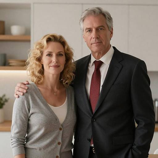 Middle-Aged Couple in Modern Kitchen