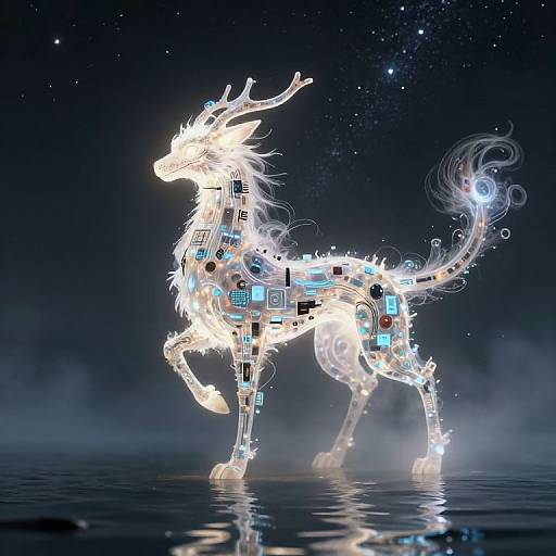 Mythical Light Creature Over Water