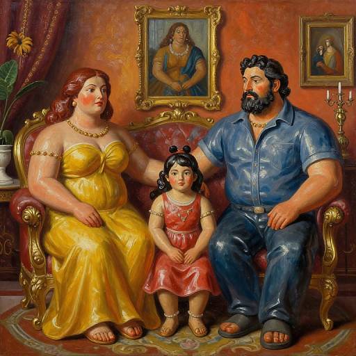 Botero Style Family Portrait
