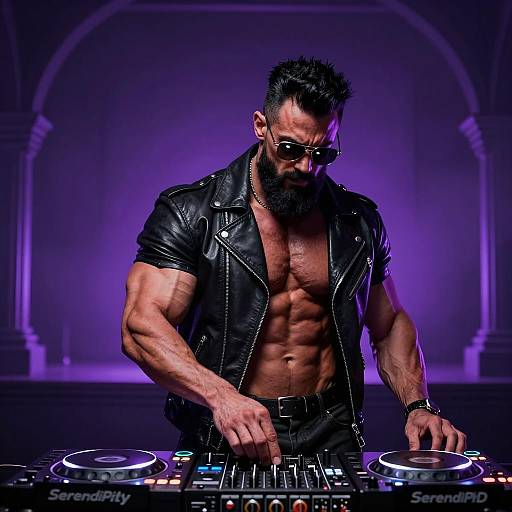 Mysterious DJ in Gothic Nightclub Scene