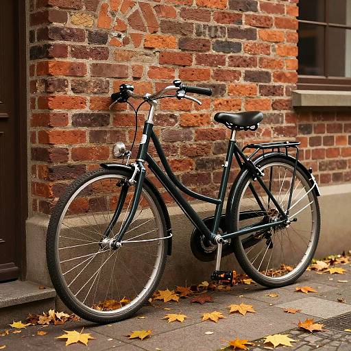 Vintage Bicycle by Rustic Brick Wall
