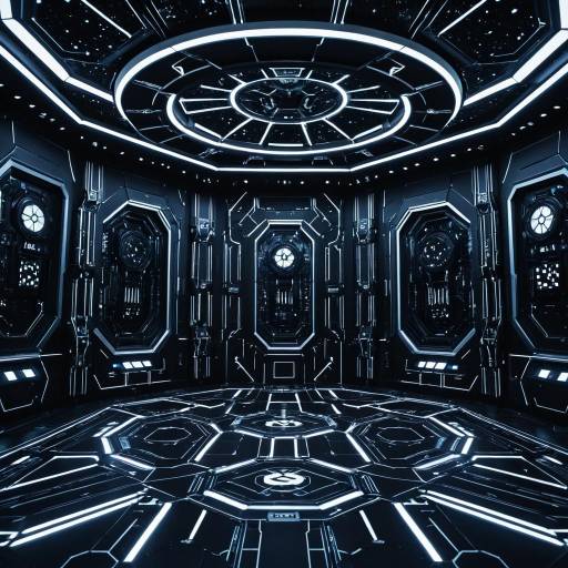 Futuristic Dark Space Station Interior