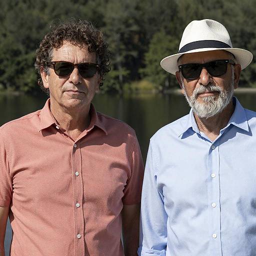 Two Stylish Men in Nature Setting