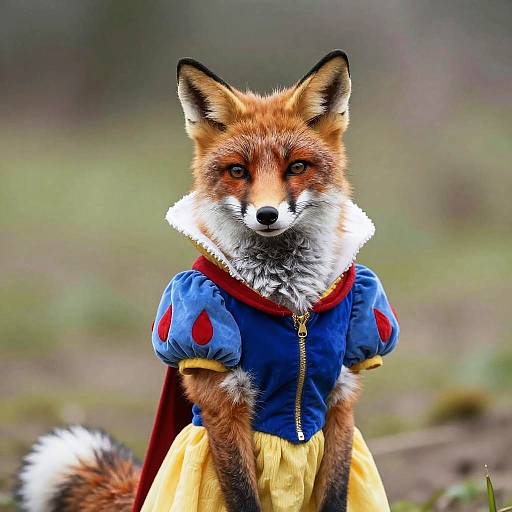 Realistic Fox Dressed as Snow White