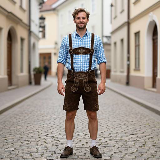 Man in Traditional Bavarian Oktoberfest Costume