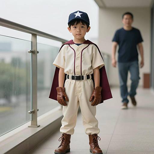 Young Boy in Vintage Baseball Costume