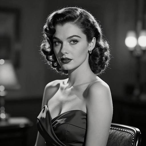 Glamorous Noir Portrait with Vintage Style
