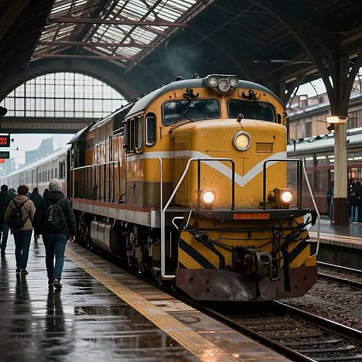 Classic SD-40 Diesel at Busy Station