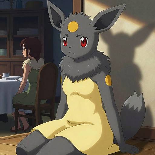 Detailed Dark Grey Umbreon Portrait