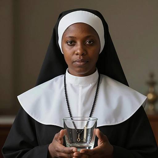 Calm Portrait of a Black Nun