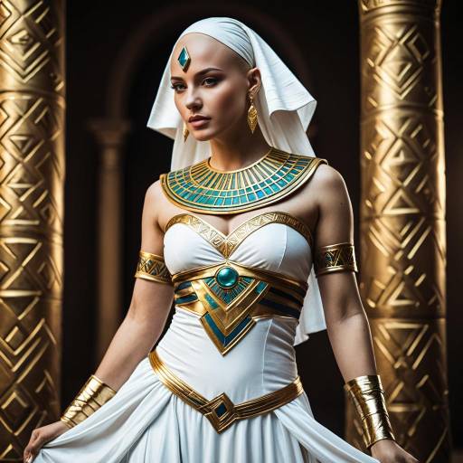 Female in White Egyptian Inspired Cosplay Costume