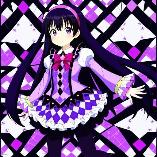 Illustration of Akemi homura (magical girl), mahou shoujo madoka magica in the style of Tnr (horiko1525)