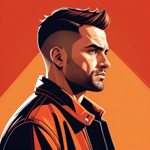 Serious Man Portrait in Vector Art Style