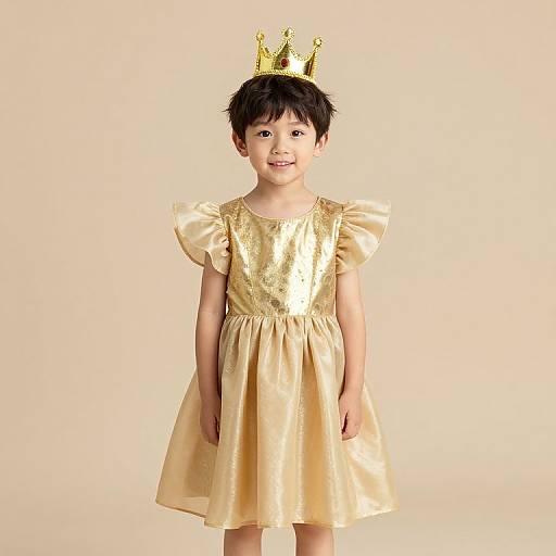 Boy in Golden Fancy Dress