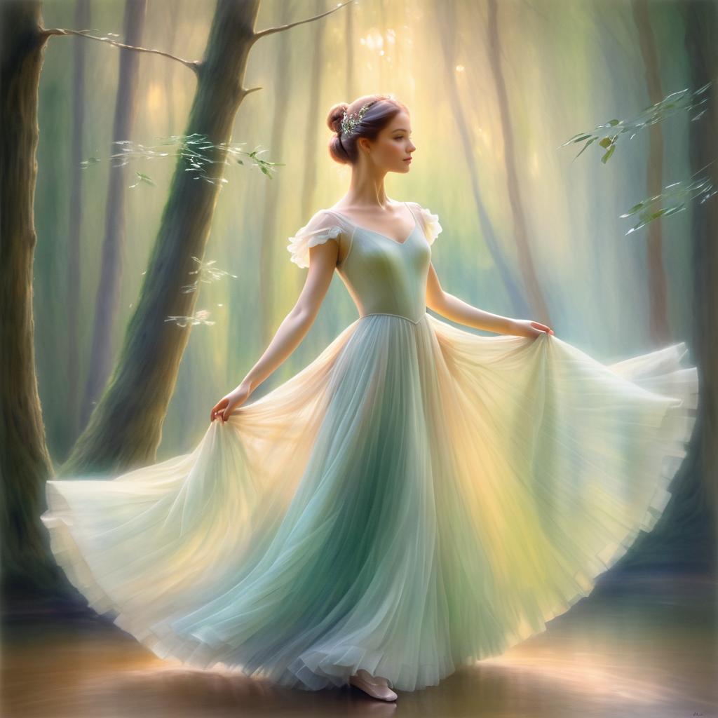 Elegant Ballerina in Ethereal Forest