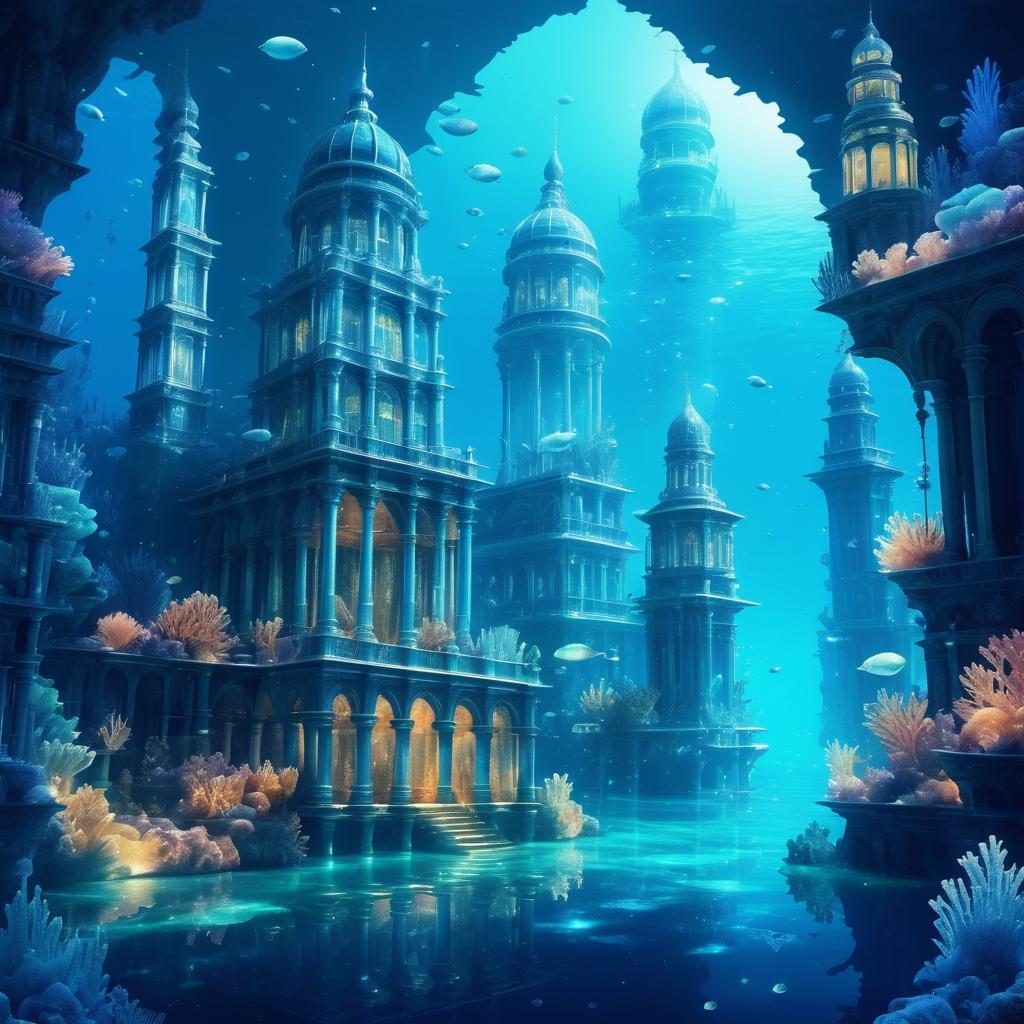 Ethereal Underwater City in Fantasy Style