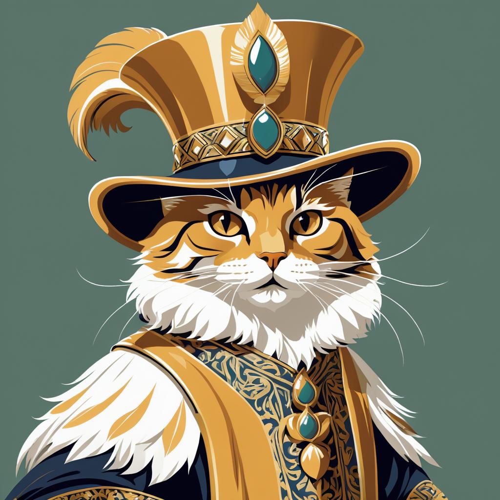 Regal Feline: The King Cat Character