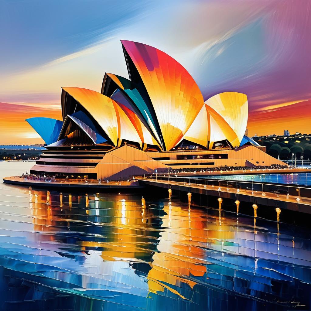 Impressionistic Sydney Opera House Sunset