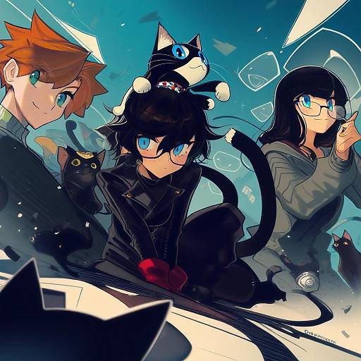 Illustration of Morgana (persona 5), persona in the style of Boa (brianoa)