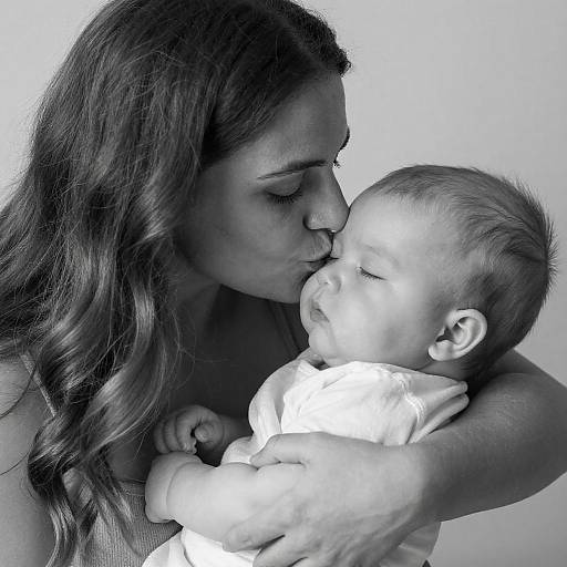 Tender Moment: Mother and Baby Embrace