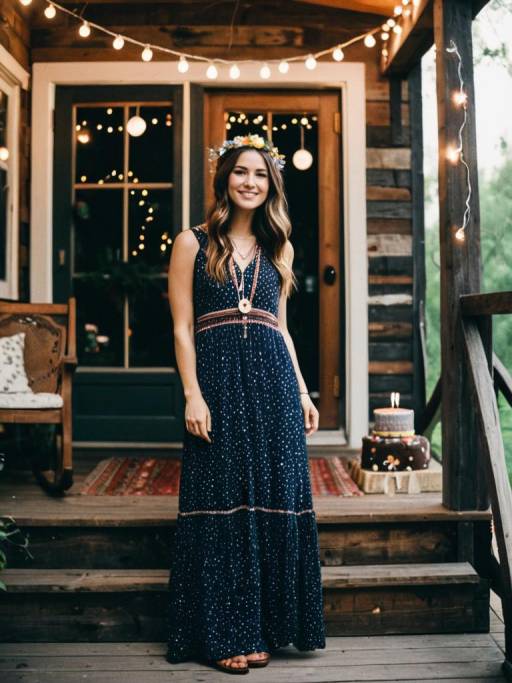 Bohemian Maxi Dress Birthday Celebration