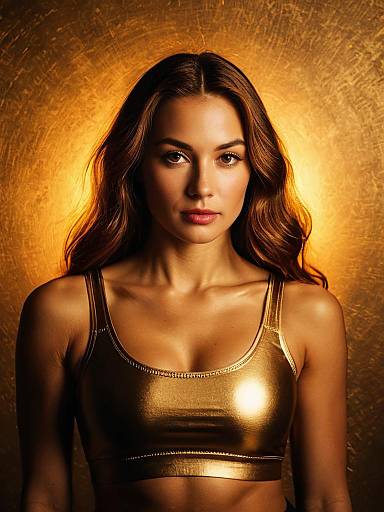 Beige Sports Bra Athleisure Portrait