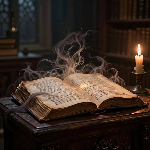 Possessed Ancient Tome with Glowing Runes