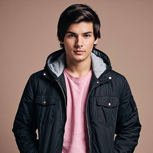 Casual Male Fashion Portrait in Pink