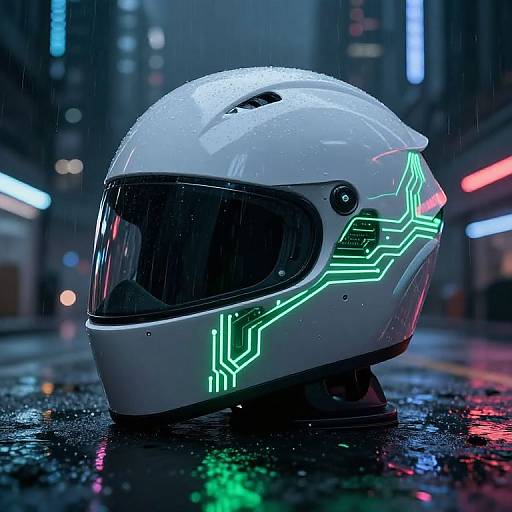 Futuristic Minimalist Cyberpunk Helmet
