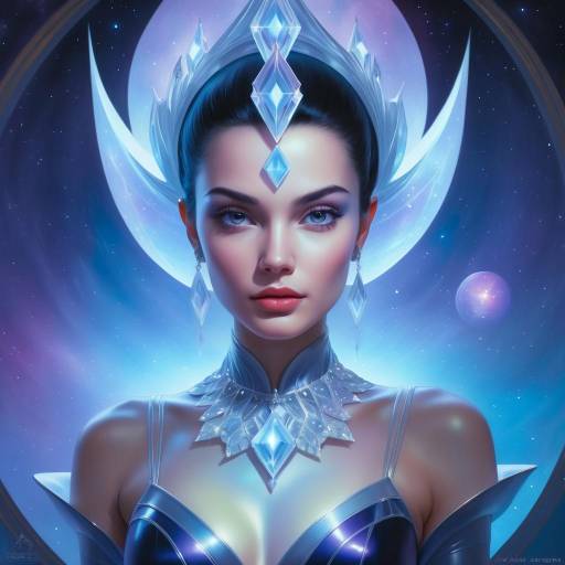 Futuristic Woman with Crystal Crown