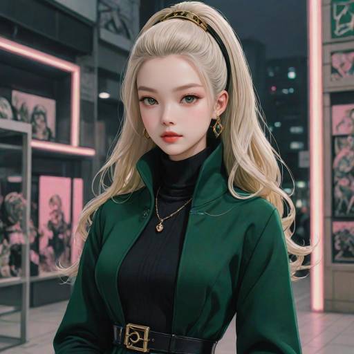 Fashion-Forward Anime Portrait of a Woman Fashion-Forward Anime Portrait of a Woman