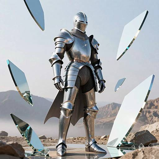 Surreal Knight in Holographic Armor