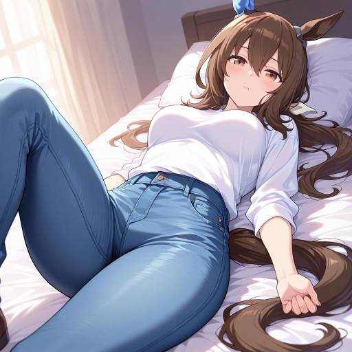 Charming Horse Girl Admires Viewer
