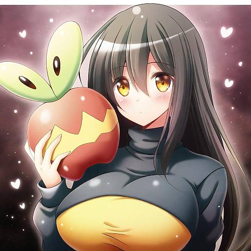 Illustration of Applin, pokemon in the style of Osashin (osada)