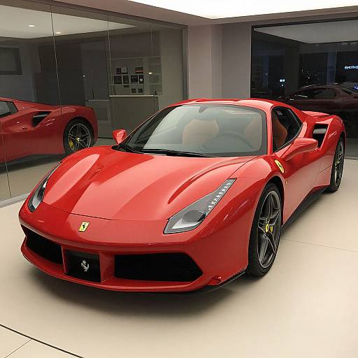 Shiny Red Ferrari 488 Spider Showroom