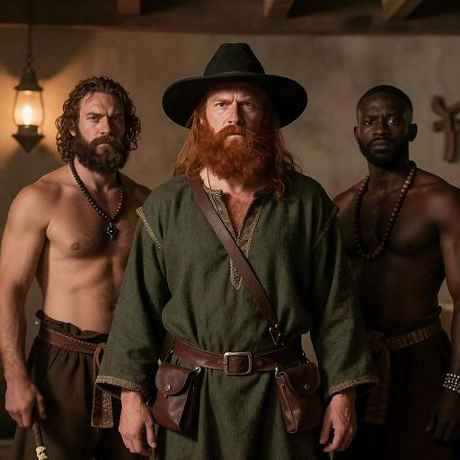 Three Men in a Mysterious Room