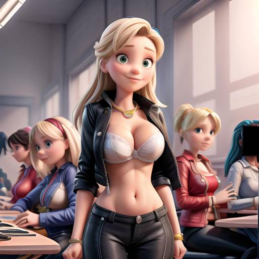 Sisterly Bond in a Futuristic Office