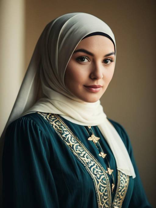 Young Woman in Traditional Islamic Outfit