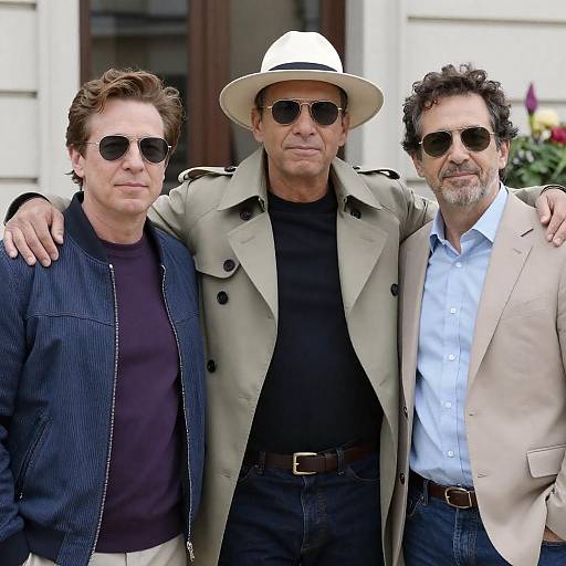 Three Friends Posing Together Outdoors