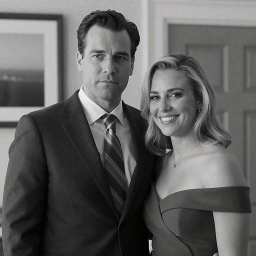 Black and White Portrait of Man and Woman