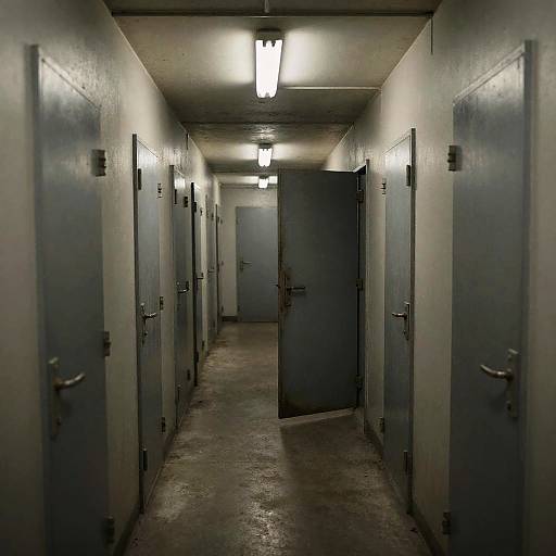 Gritty Jail Corridor with Suspense